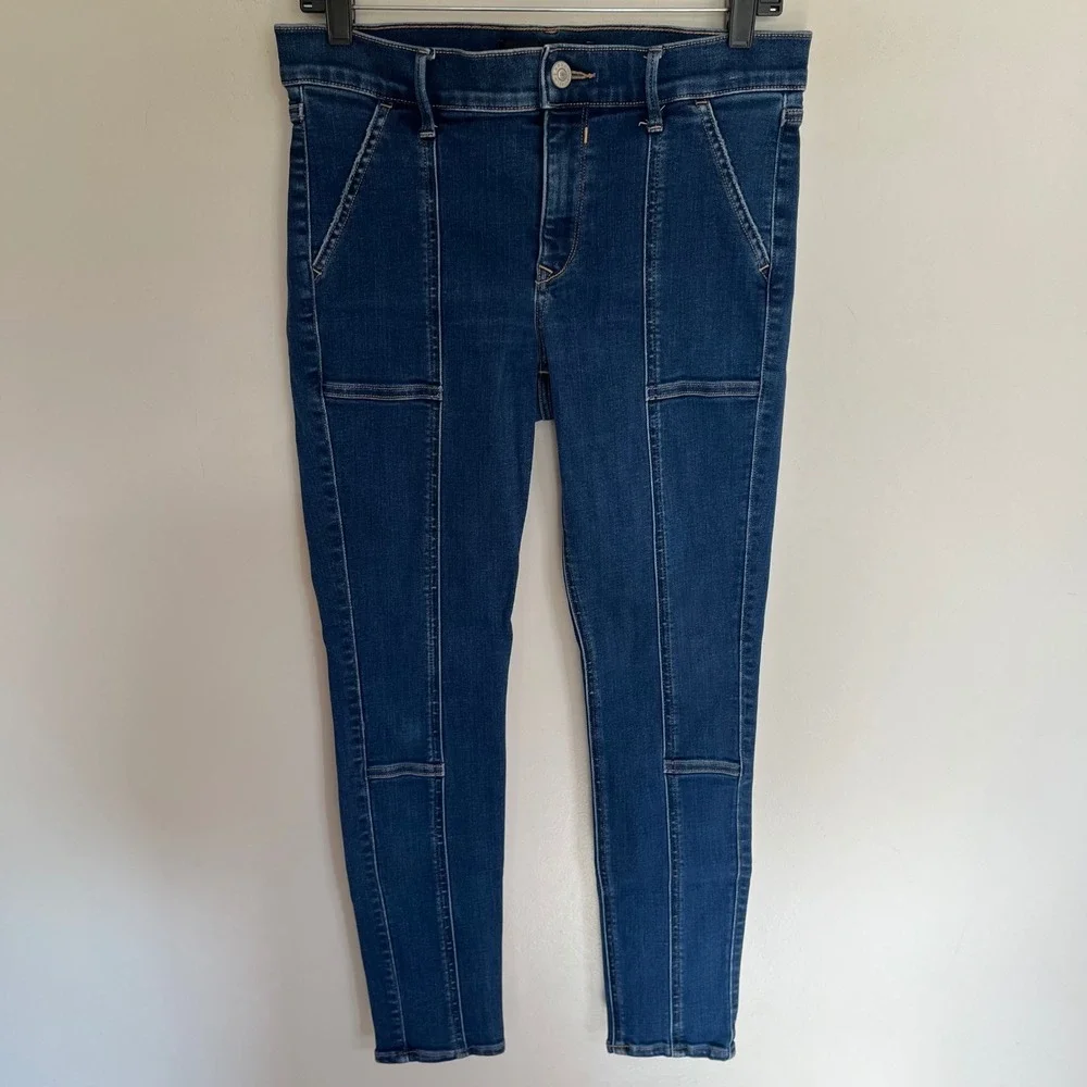 Express Denim Perfect Ankle Legging Jeans Mid Rise Dark Wash Blue Size 8R Seamed